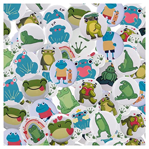 Frog pinback buttons — BULK variety pack — 100 pinback buttons